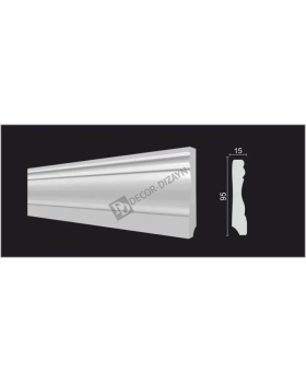 Плинтус широкий с каб. каналом Decor Dizayn 153 A Полистирол 2000*95*15 мм