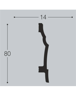 Плинтус Bello Deco П20 XPS Полимер 2000*80*14 мм-foto2