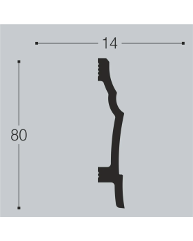 Плинтус Bello Deco П20 XPS Полимер 2000*80*14 мм-foto2