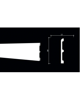 Плинтус гибкий Decor Dizayn DD706F Полистирол 2000*80*13 мм-foto2