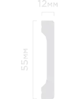 Плинтус Hiwood B55V1 Полистирол Под покраску 2000*55*12 мм-foto2