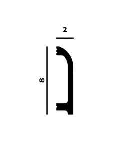 Плинтус P151, P152 Перфект Плюс XPS Полимер 2000*80/125*20/21 мм-foto2