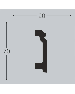 Плинтус Bello Deco П7 XPS Полимер 2000*70*20 мм-foto2