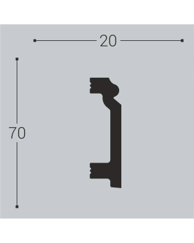 Плинтус Bello Deco П7 XPS Полимер 2000*70*20 мм-foto2