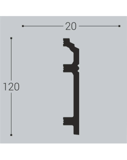 Плинтус Bello Deco П12 XPS Полимер 2000*120*20 мм-foto2
