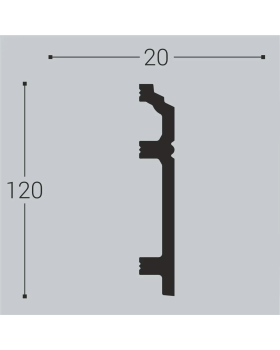 Плинтус Bello Deco П12 XPS Полимер 2000*120*20 мм-foto2