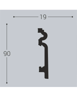 Плинтус Bello Deco П14 XPS Полимер 2000*90*19 мм-foto2