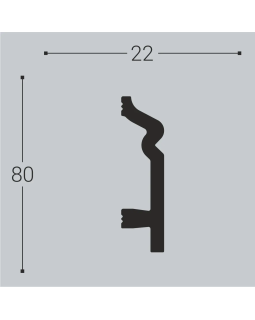 Плинтус Bello Deco П2 XPS Полимер 2000*80*22 мм-foto2