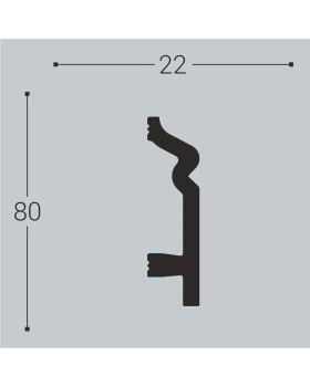 Плинтус Bello Deco П2 XPS Полимер 2000*80*22 мм-foto2