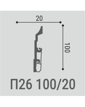 Плинтус Bello Deco П26 XPS Полимер 2000*100*20 мм-foto2