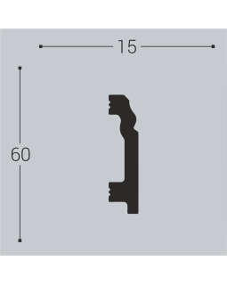 Плинтус Bello Deco П1 XPS Полимер 2000*60*15 мм-foto2