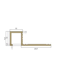 Профиль для плитки внешний P Neexy PV31, PV32 Алюминий 2700*10-12*10 мм-foto2
