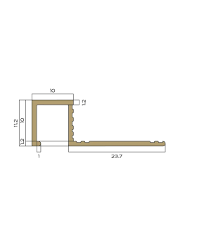 Профиль для плитки внешний P Neexy PV31, PV32 Алюминий 2700*10-12*10 мм-foto2