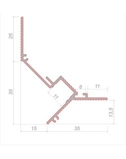 Потолочный профиль Decaro D005 Алюминий 2000*60*50 мм-foto2