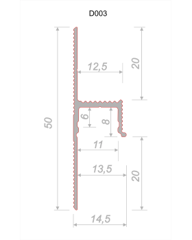 Парящий плинтус универсальный Decaro D003 Алюминий 2000*50*14,5 мм-foto3