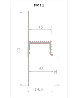 Парящий плинтус универсальный Decaro D003.2 Алюминий 2000*50*17 мм-foto2