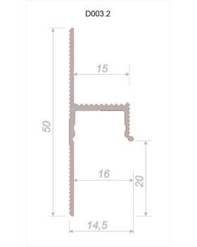 Парящий плинтус универсальный Decaro D003.2 Алюминий 2000*50*17 мм-foto2