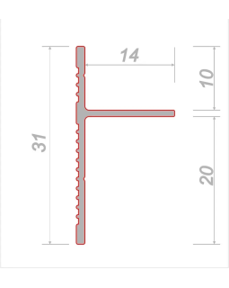 Парящий плинтус универсальный Decaro D004.1 Алюминий 2000*31*14 мм-foto2