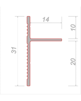 Парящий плинтус универсальный Decaro D004.1 Алюминий 2000*31*14 мм-foto2