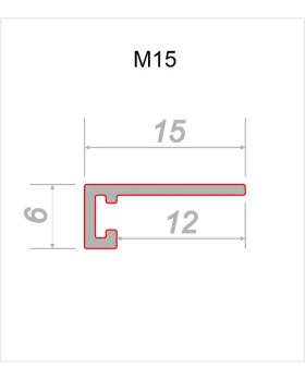 Микроплинтус Decaro M15A Алюминий 2000*15*6 мм-foto17