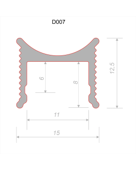 Разделительный профиль Decaro D007 Алюминий 3000*15*12,5 мм-foto3