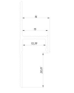 Парящий плинтус универсальный Decaro D003.2 Алюминий 2000*50*17 мм-foto3