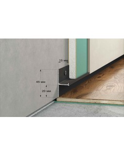 Теневой плинтус Laconistiq Regular Алюминий 3000*45*15 мм-foto12