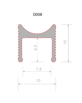 Разделительный профиль Decaro D008 Алюминий 3000*10*10 мм-foto2