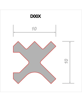 Разделительный профиль Decaro D00X Алюминий 3000*10*10 мм-foto2