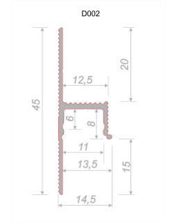 Парящий плинтус универсальный Decaro D002 Алюминий 2000*45*14,5 мм-foto3