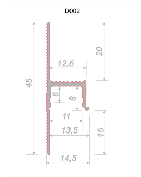 Парящий плинтус универсальный Decaro D002 Алюминий 2000*45*14,5 мм-foto3