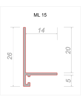 Микроплинтус Decaro ML15A Алюминий 2000*20*15 мм-foto8