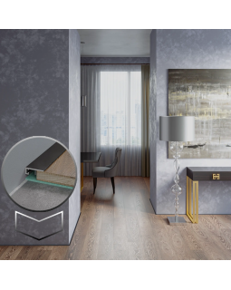 Микроплинтус Laconistiq micro 15 classic Алюминий 2450*15*5 мм-foto8