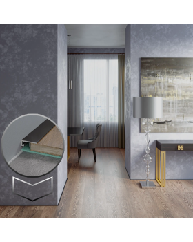 Микроплинтус Laconistiq micro 15 classic Алюминий 2450*15*5 мм-foto8