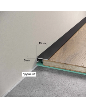 Микроплинтус Laconistiq micro 15 classic Алюминий 2450*15*5 мм-foto5