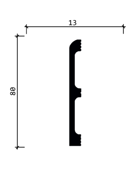 Плинтус Decor Dizayn 706-75 Полистирол 2400*80*13 мм-foto2