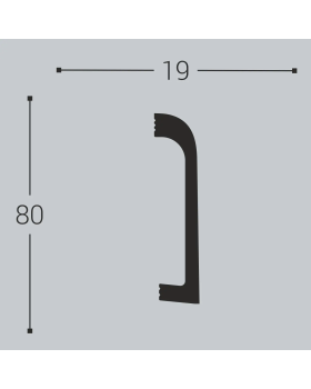 Плинтус Bello Deco ПЛ 16 XPS Полимер 2000*80*19 мм-foto3