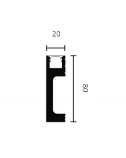 Плинтус NMC Wallstyl IL10 Полистирол BL 80х23х2000 мм-foto2