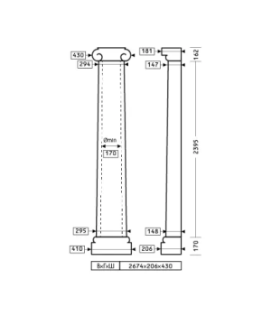Полуколонна Европласт 4.10.201 Пенополиуретан 2622*434*205 мм-foto2