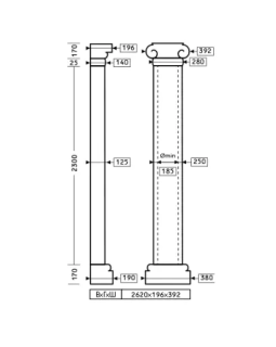 Полуколонна Европласт 1.10.206 Пенополиуретан 2620*390*195 мм-foto2