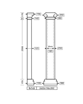 Полуколонна Европласт 1.10.206 Пенополиуретан 2620*390*195 мм-foto2