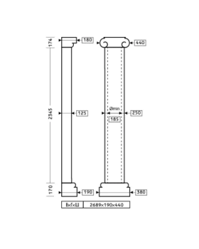 Полуколонна Европласт 1.10.212 Пенополиуретан 2644*440*190 мм-foto2