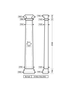 Полуколонна Европласт 1.10.213 Пенополиуретан 3149*391*195 мм-foto2