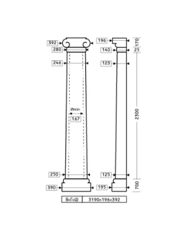 Полуколонна Европласт 1.10.213 Пенополиуретан 3149*391*195 мм-foto2