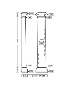 Полуколонна Европласт 1.10.204 Пенополиуретан 2151*280*137 мм-foto2