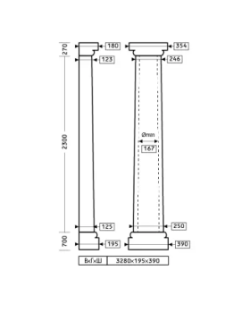 Полуколонна Европласт 1.10.105 Пенополиуретан 2368*391*193 мм-foto2