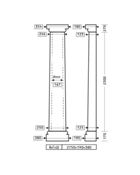Полуколонна Европласт 1.10.106 Пенополиуретан 2741*378*188 мм-foto2