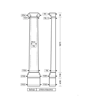 Полуколонна Европласт 1.10.201 Пенополиуретан 2728*311*156 мм-foto2