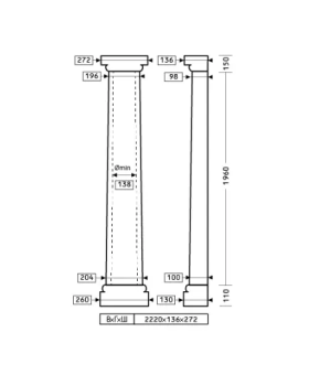 Полуколонна Европласт 1.10.104 Пенополиуретан 2217*271*135 мм-foto2