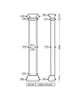 Полуколонна Европласт 1.10.210 Пенополиуретан 2643*438*188 мм-foto2